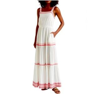 Splendid Riviera Rick Rack Maxi Dress White
